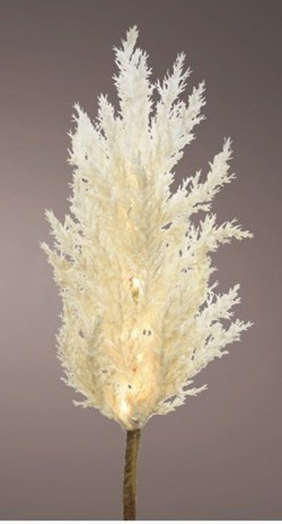 Kaemingk LED Zweig Pampasgras 12 LED 6h Timer 70cm creme - Thumbnail 2