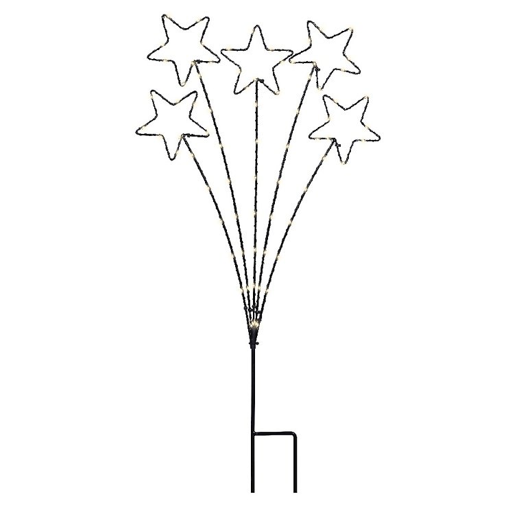 Kaemingk Lumineo éclairage à tige 74 Micro LED blanc chaud 31,5 x 51 cm métal noir extérieur - Thumbnail 3