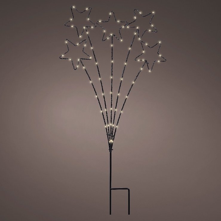 Kaemingk Lumineo éclairage à tige 74 Micro LED blanc chaud 31,5 x 51 cm métal noir extérieur - Thumbnail 2