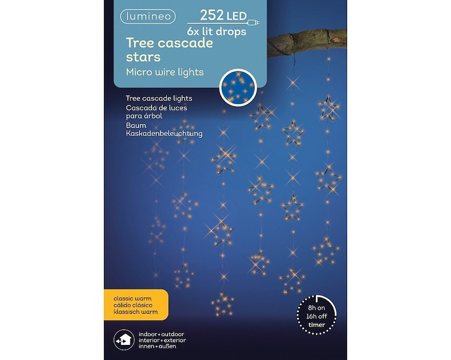 Kaemingk Lumineo Kaskade 252 Micro LED classique chaud 19,5 x 8,5m noir extérieur - Thumbnail 4