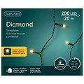 Kaemingk LED a catena luminosa diamantata con dimmer 200 LED classico caldo 19,9 m verde - Thumbnail 3