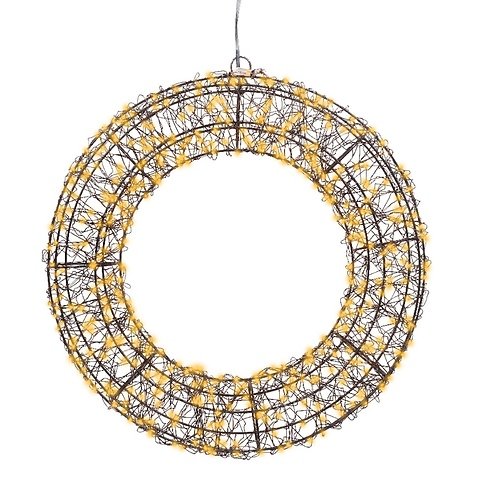 Kaemingk Lumineo LED corona 500 Micro LED clásico cálido 38 cm metal negro
