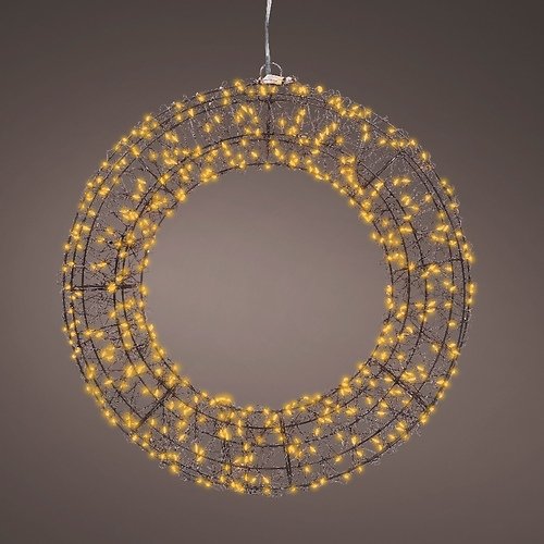 Kaemingk Lumineo LED wieniec 500 Micro LED klasyczny ciepły 38 cm metalowy czarny