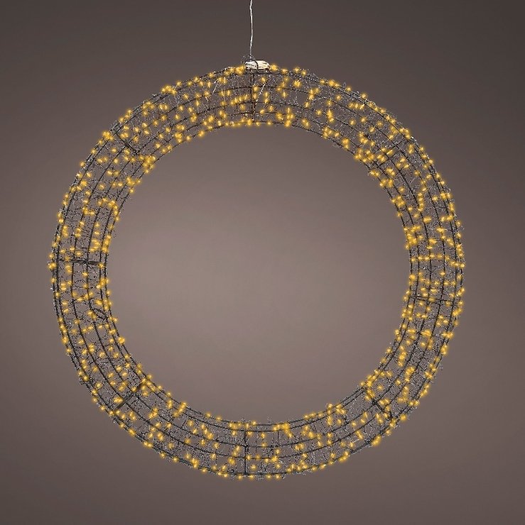 Kaemingk Ghirlanda LED 720 Micro LED classica calda 58 cm metallo nero - Thumbnail 2