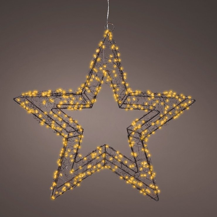 Kaemingk Lumineo LED star 500 Micro LED Classic cálido 38 cm metal negro - Thumbnail 1