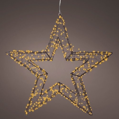 Kaemingk Lumineo LED star 720 Micro LED classico caldo 58 cm metallo nero