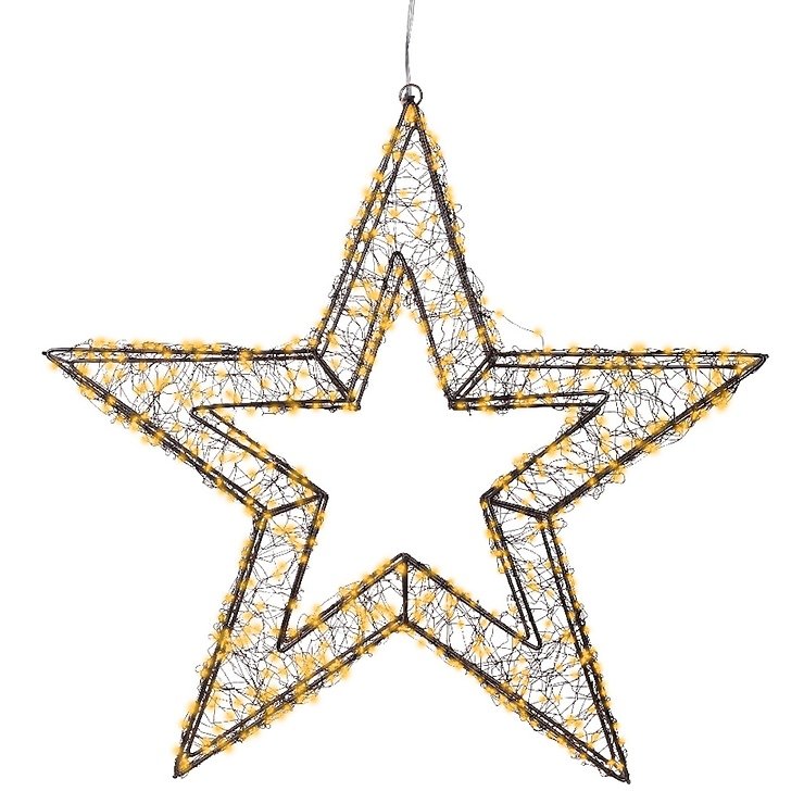 Kaemingk Lumineo LED star 720 Micro LED clásico cálido 58 cm metal negro - Thumbnail 2