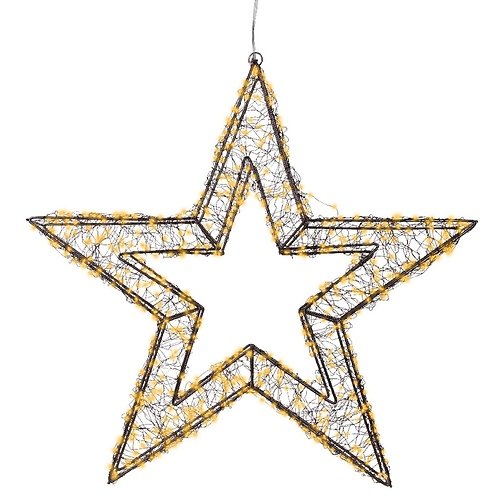 Kaemingk Lumineo LED star 720 Micro LED clásico cálido 58 cm metal negro