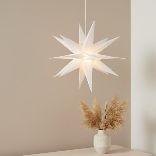Étoile lumineuse Kaemingk 6 LED 60 cm blanc chaud pour intérieur et extérieur