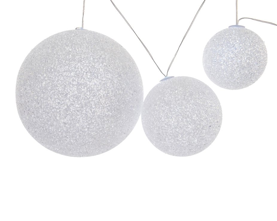 Kaemingk Lumineo Leuchtkugeln EVA 3er Set LED warmweiß batteriebetrieben außen - Thumbnail 2
