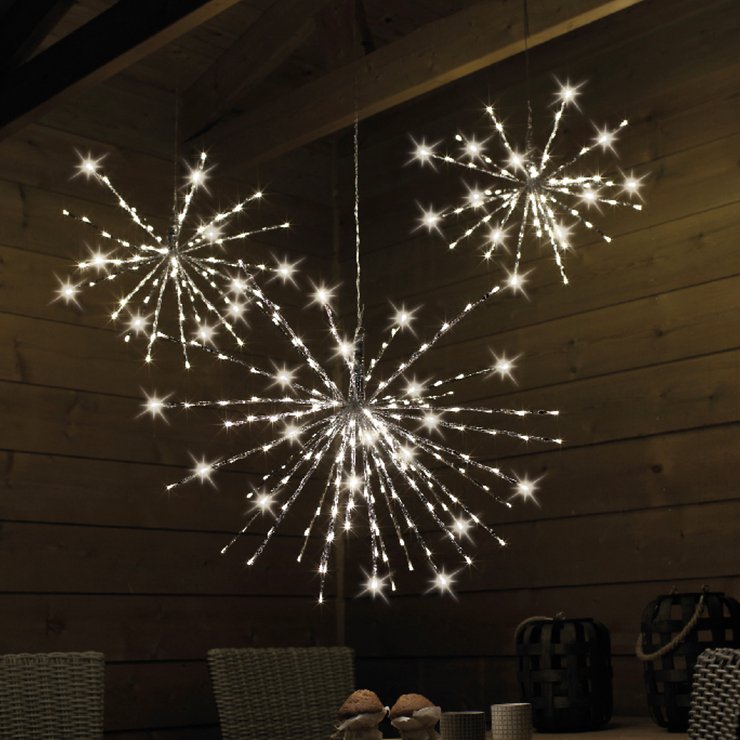 Kaemingk Lumineo podświetlana gwiazda Polarstern 160 LED funkcja migania 70cm srebrna zewnętrzna - Thumbnail 3