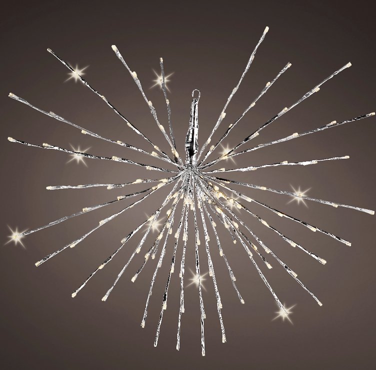 Kaemingk Lumineo podświetlana gwiazda Polarstern 160 LED funkcja migania 70cm srebrna zewnętrzna - Thumbnail 1