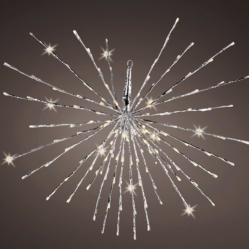 Kaemingk Lumineo Leuchtstern Polarstern 160 LED Blinkfunktion 70cm silber außen