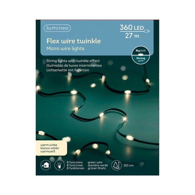 Kaemingk Micro LED Strand Flex 360 LED 27m with 8 functions green - Thumbnail 3