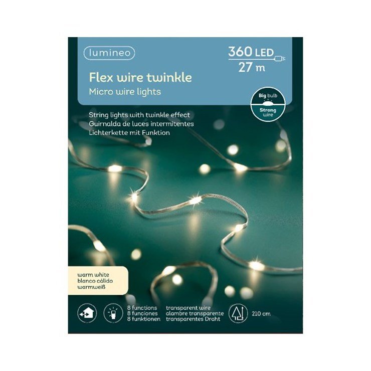 Kaemingk Micro LED Strand Flex 360 LED 27m with 8 functions transparent - Thumbnail 2