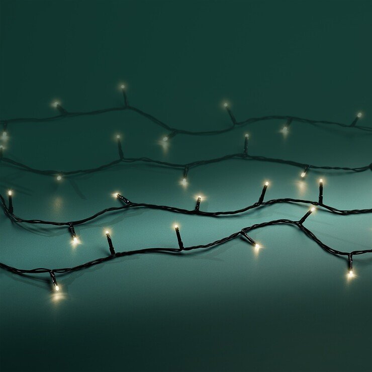 Kaemingk Lumineo Guirlande lumineuse Basic avec variateur 40 LED blanc chaud 3m noir extérieur - Thumbnail 4