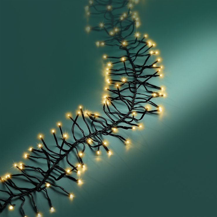 Kaemingk Lumineo Cluster Guirlande lumineuse 588 LED classique chaude 5,5m noir extérieur - Thumbnail 3