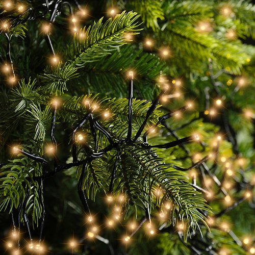 Kaemingk Lumineo Cluster Lichterkette 1512 LED klassisch warm 14 m schwarz außen
