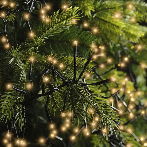 Kaemingk Lumineo Cluster Guirlande lumineuse 3000 LED classique chaude 28 m noir extérieur