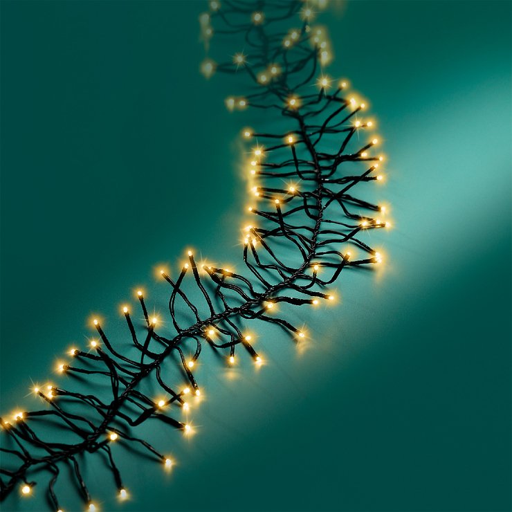 Kaemingk Lumineo Cluster Lichterkette 2040 LED klassisch warm außen 19 m schwarz - Thumbnail 3