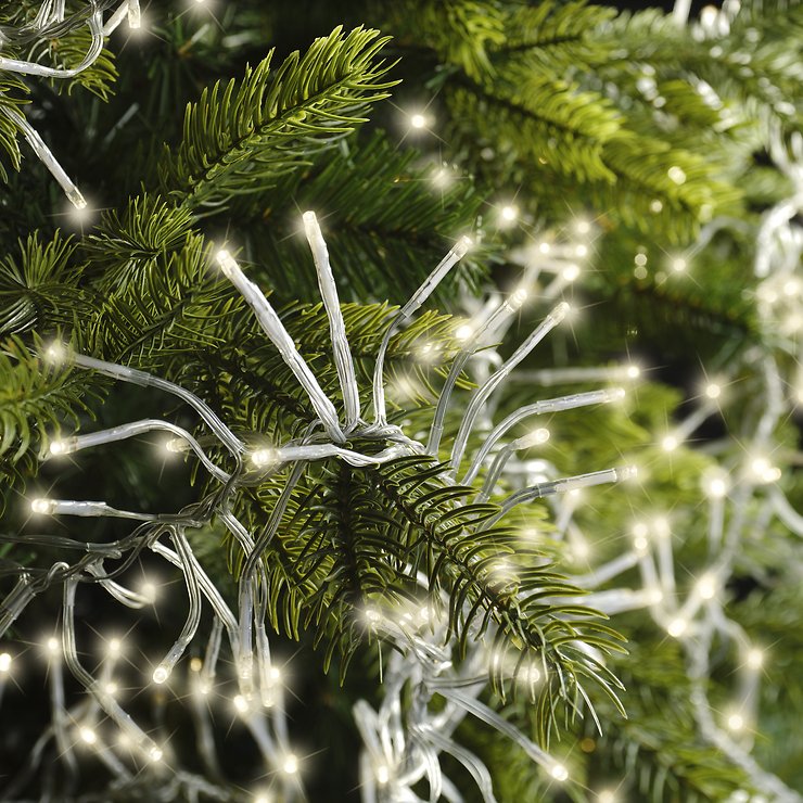 Kaemingk Lumineo Cluster Guirlande lumineuse 1128 LED blanc chaud 10.5m transparent extérieur - Thumbnail 1