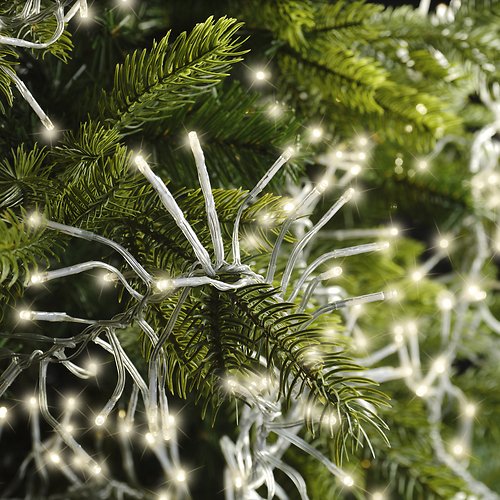 Kaemingk Lumineo cadena de luces en racimo 1128 LED blanco cálido 10,5m transparente exterior