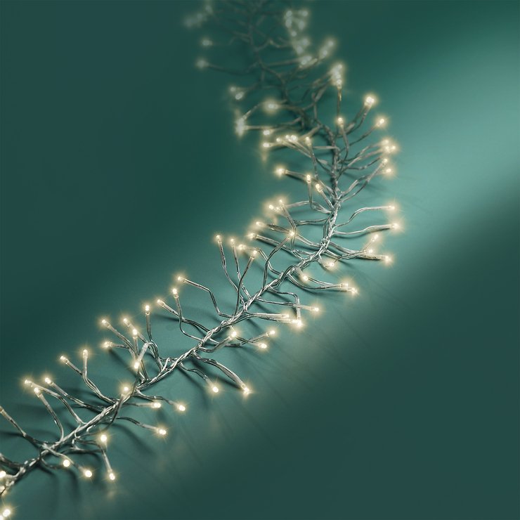 Kaemingk Lumineo Cluster Guirlande lumineuse 1128 LED blanc chaud 10.5m transparent extérieur - Thumbnail 3