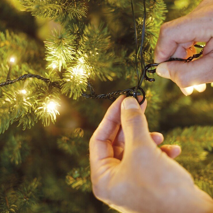 Kaemingk Lumineo luci fiabesche compatte 1-2-glow 700 LED bianco caldo 2,1m verde - Thumbnail 1