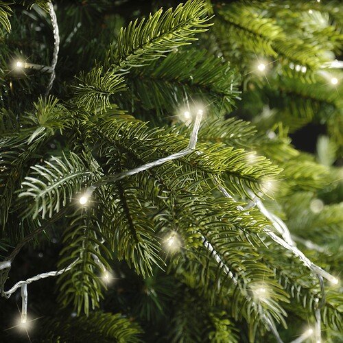 Lumineo Lichterkette Basic Twinkle 96 LED warmweiß 7,1m batteriebetrieben transparent