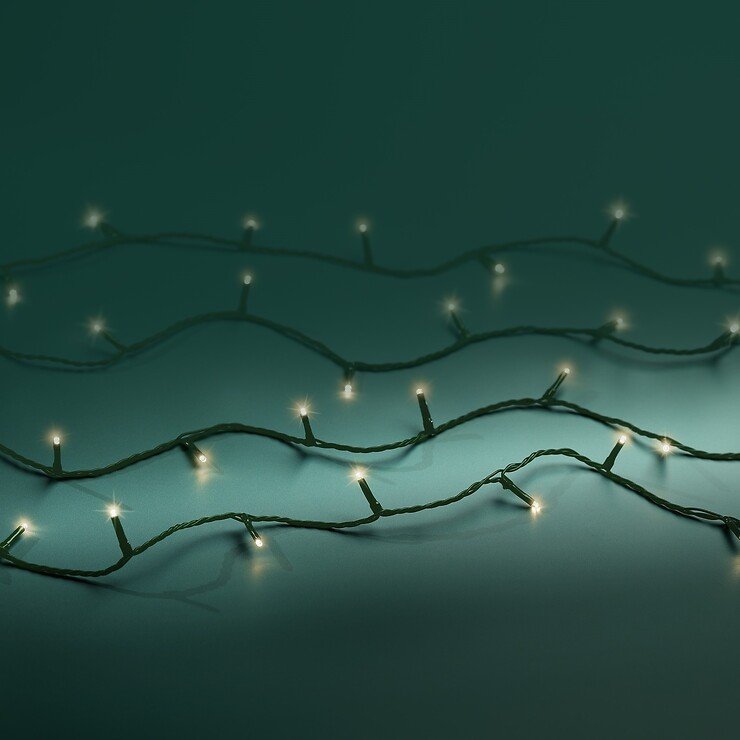 Kaemingk Lumineo Guirlande lumineuse Basic Twinkle 192 LED blanc chaud 14,3 m à piles vert - Thumbnail 2