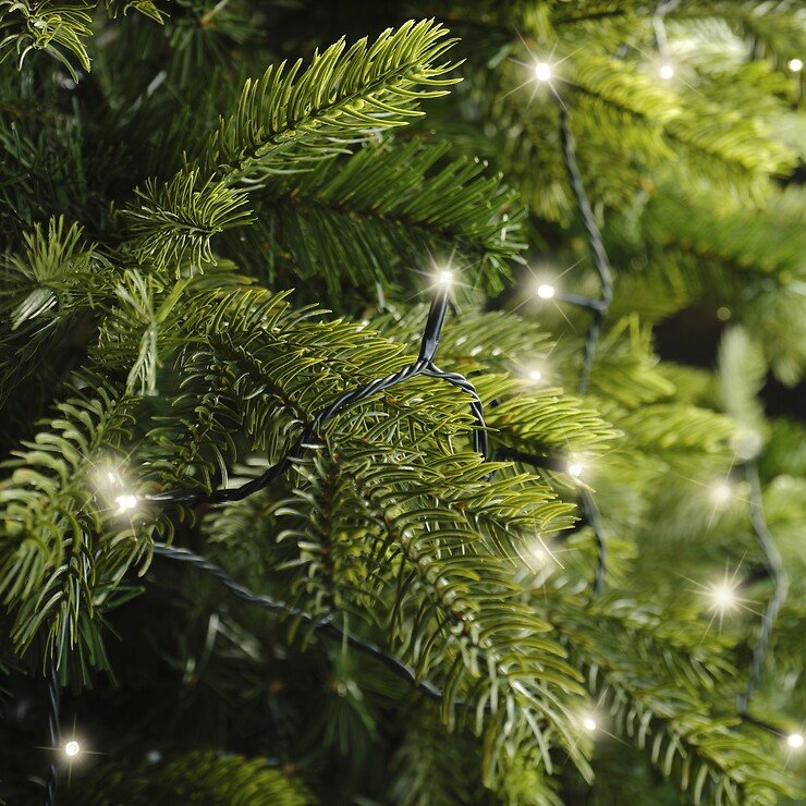 Kaemingk Lumineo Guirlande lumineuse Basic Twinkle 192 LED blanc chaud 14,3 m à piles vert - Thumbnail 1