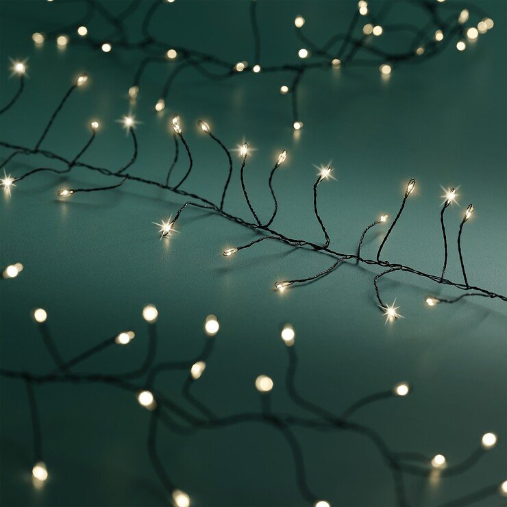 Kaemingk Lumineo Guirlande lumineuse Compact Twinkle 360 Micro LED blanc chaud 4,5 m noir - Thumbnail 1