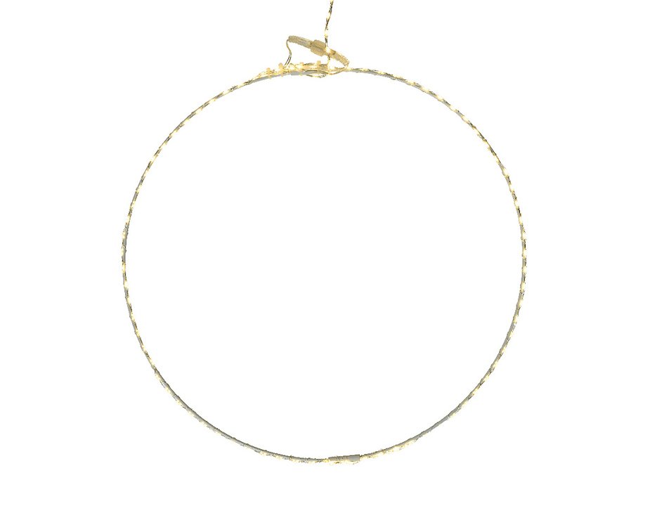 Kaemingk Lumineo pierścień LED 58cm 145 LED ciepły biały metalowy srebrny zewnętrzny - Thumbnail 2