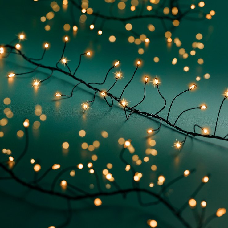 Kaemingk Lumineo Guirlande lumineuse Compact Twinkle 960 Micro LED classique chaude 12 m noir - Thumbnail 1