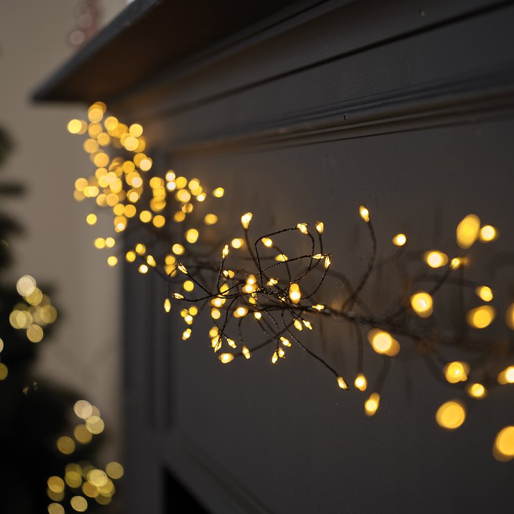 Kaemingk Lumineo Guirlande lumineuse Cluster Twinkle 480 Micro LED classique chaud 3m noir - Thumbnail 2
