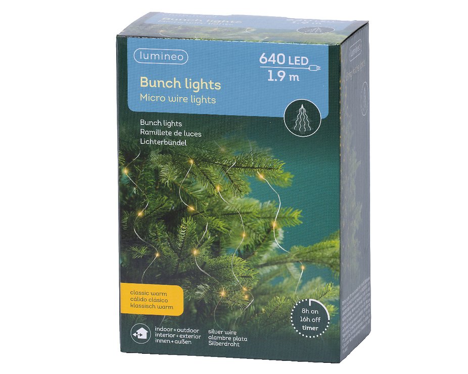 Kaemingk Lumineo faisceau lumineux 640 Micro LED classique chaud 32 x 1,9 m argenté - Thumbnail 5