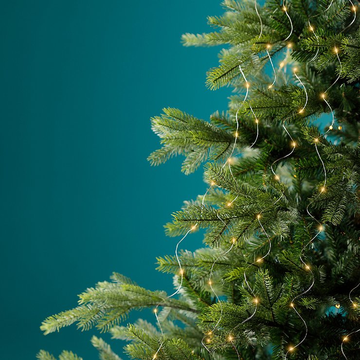 Kaemingk Lumineo fascio di luce 320 Micro LED classico caldo 16 x 1 argento esterno - Thumbnail 1