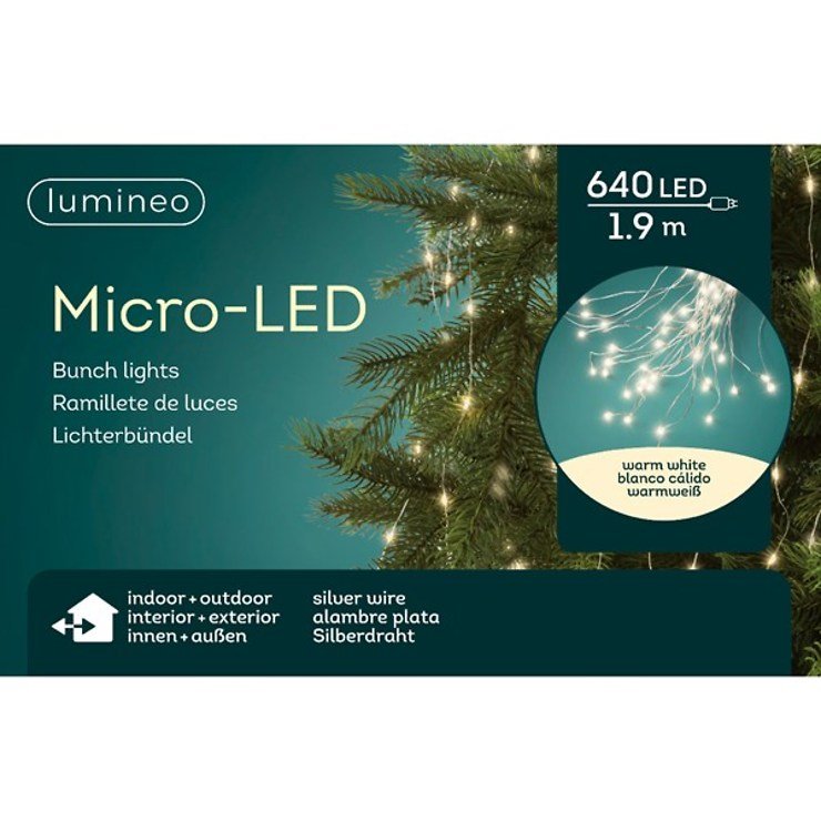 Kaemingk GUIRNALDA MICRO LED Lichterkette – 190 Cm, 640 LEDs, Warmweiß Mit Blitz-Effekt, 6,9 M Gesamtlänge