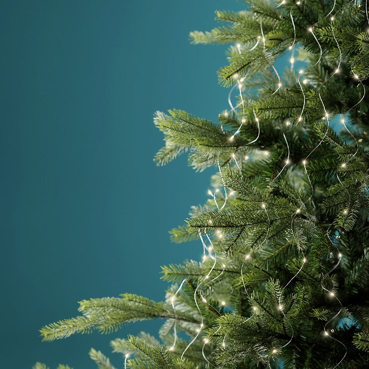 Faisceau lumineux Kaemingk 640 Micro LED blanc chaud 32 x 1,9 m extérieur argent - Thumbnail 1