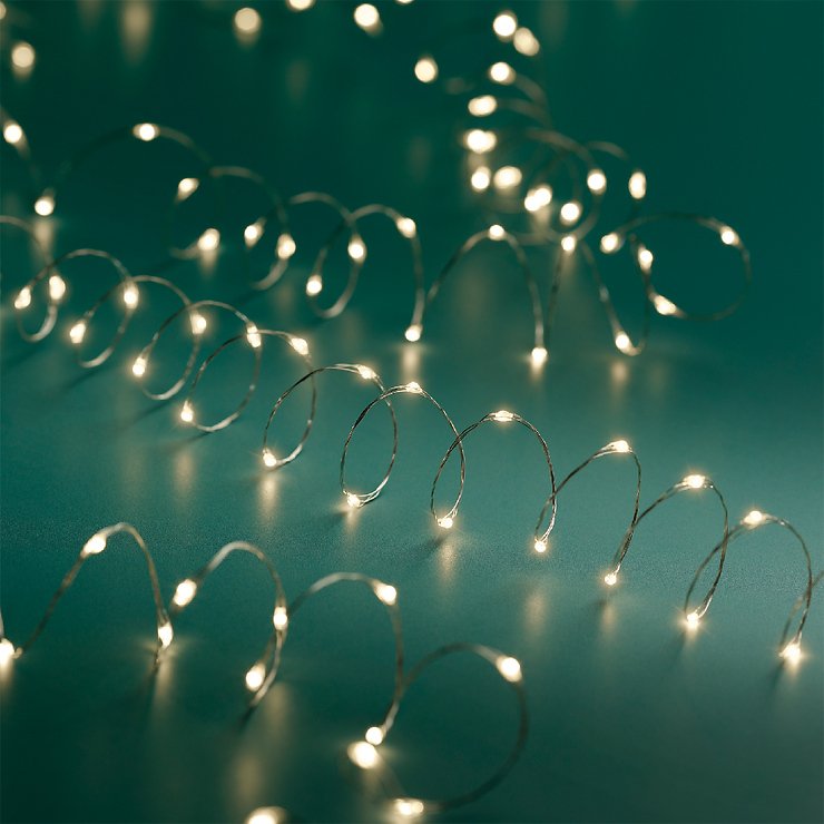 Kaemingk filo di luce a catena 120 Micro LED bianco caldo 6m all'esterno - Thumbnail 2