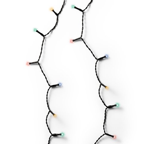 Chaîne lumineuse Kaemingk 96 LED colorées fonctionnant sur batterie 7,1 m en extérieur noir