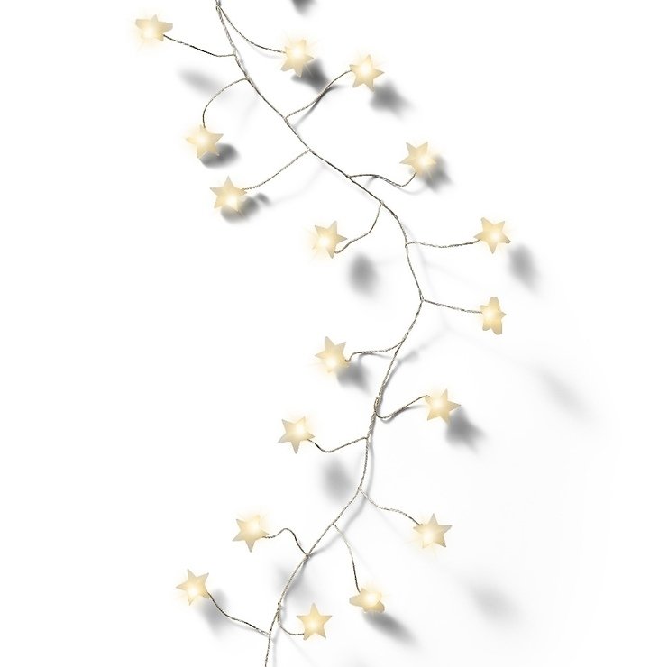 Kaemingk Lumineo Guirlande lumineuse Cluster étoiles 120 Micro LED blanc chaud 3 m argenté - Thumbnail 3