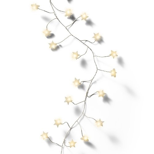 Kaemingk Lumineo luces de hadas racimo estrellas 120 Micro LED blanco cálido 3 m plata