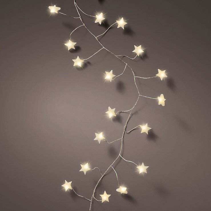 Kaemingk Lumineo Guirlande lumineuse Cluster étoiles 120 Micro LED blanc chaud 3 m argenté - Thumbnail 2