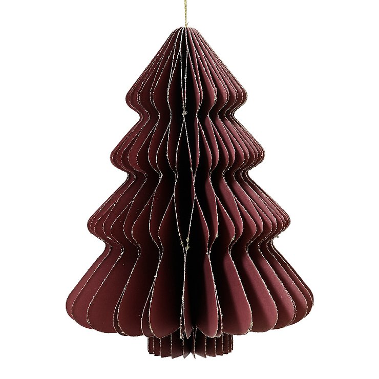 Kaemingk Árbol de Navidad papel de nido de abeja 40 cm castaño rojo - Pic 1