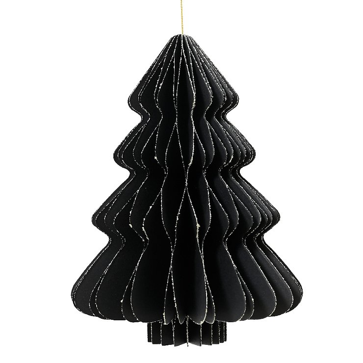 Kaemingk Christmas tree honeycomb paper 40 cm black - Pic 1