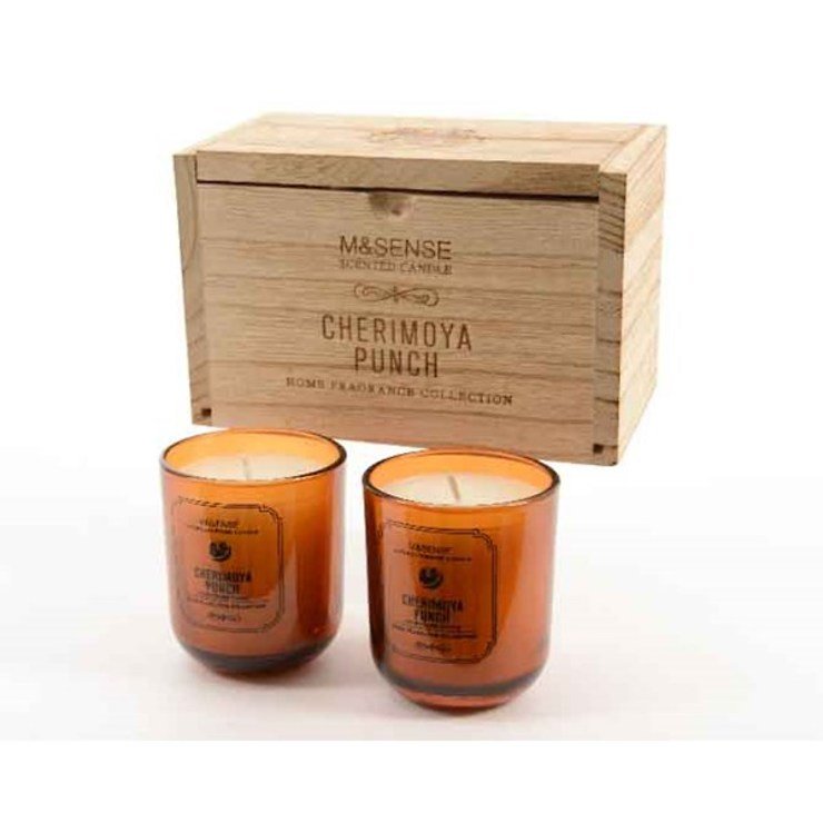 Kaemingk scented candle in a glass set of 2 5,5 x 6,5cm brown - Pic 1