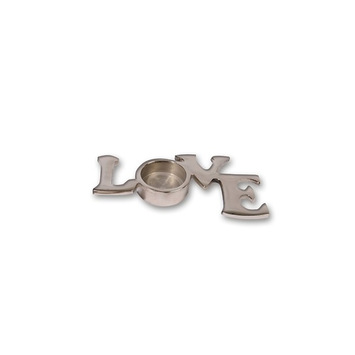 Kaemingk Teelichthalter LOVE 15 x 8 cm silber
