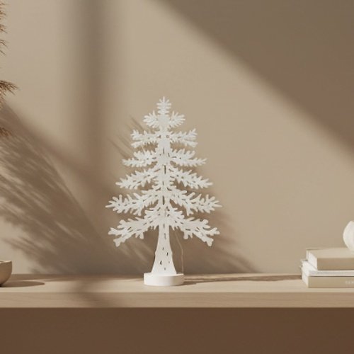 Arbre lumineux de Kaemingk Sillhouette 45 cm bois blanc