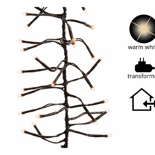 Kaemingk Cluster light chain 288 LED warmwhite outdoor 2,4m black